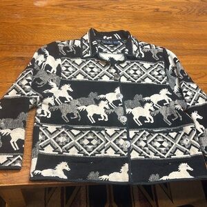 Jane Ashley Weaved western print dress jacket. Size XL